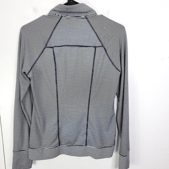 Athleta Jacket Womens S Half Zip Nautical Stiles Long Sleeve Thumb holes - Picture 2 of 8